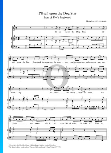 I'll sail upon the Dog Star Partitura