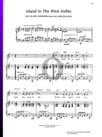 Island In The West Indies Partitura