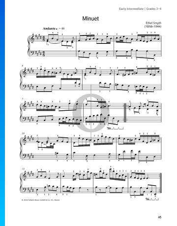 Suite in E Major: 3. Minuet Sheet Music