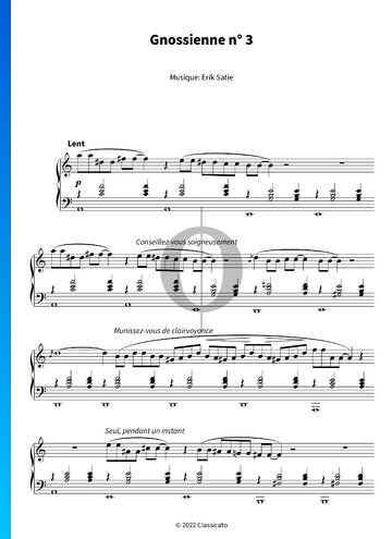Gnossienne No. 3 Musik-Noten
