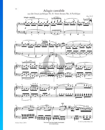 Grande Sonate pathétique, Op. 13: 2. Adagio cantabile Musik-Noten