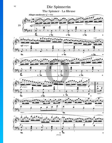 Die Spinnerin, Op. 109 Nr. 18 Musik-Noten