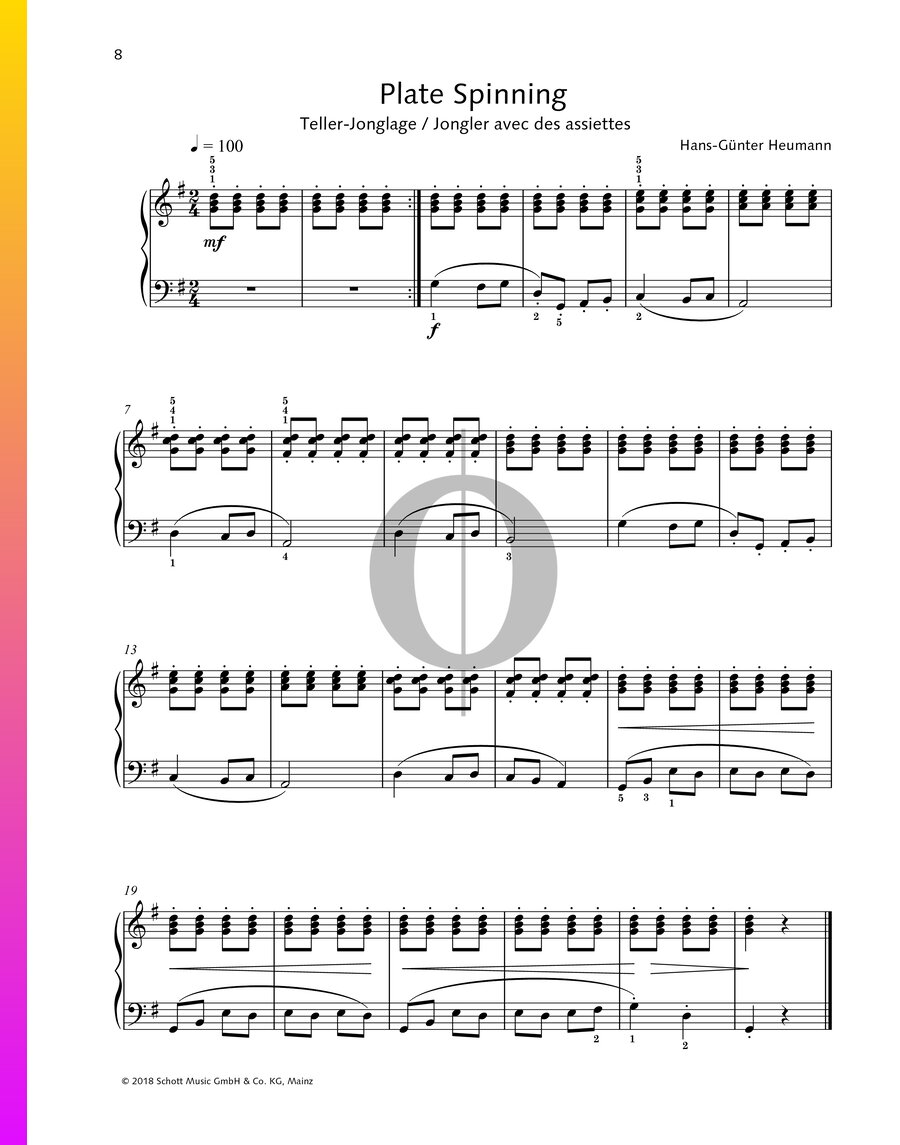 Plate Spinning (HansGünter Heumann) Piano Sheet Music OKTAV
