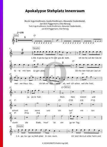 Apokalypse Stehplatz Innenraum Sheet Music