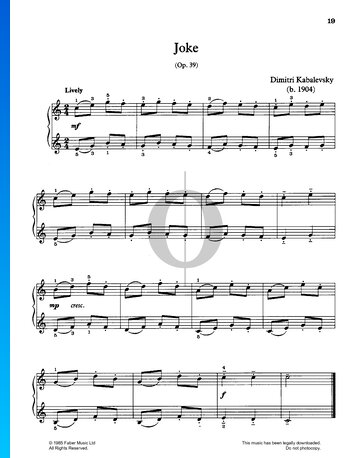 Joke, Op. 39 No. 6 Sheet Music