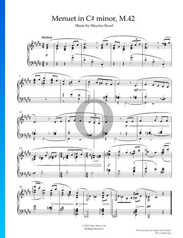Menuet in C-sharp Minor, M.42 bladmuziek
