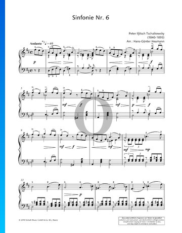 Partition Symphonie n° 6 en Si mineur, op. 74 (Pathétique)