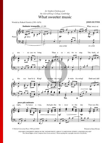 What sweeter music Partitura
