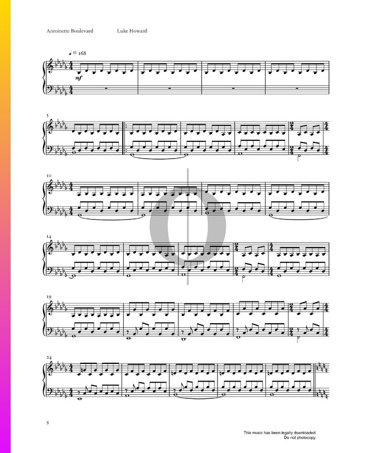 Antoinette Boulevard (Luke Howard) Piano Sheet Music - OKTAV