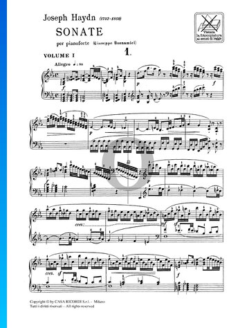 Sonata in E-flat Major, Hob XVI: 52 Partitura