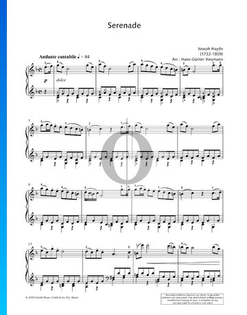 String Quartet in F Major, Op. 3 No. 5, Hob. III:17: 2 Serenade Sheet Music