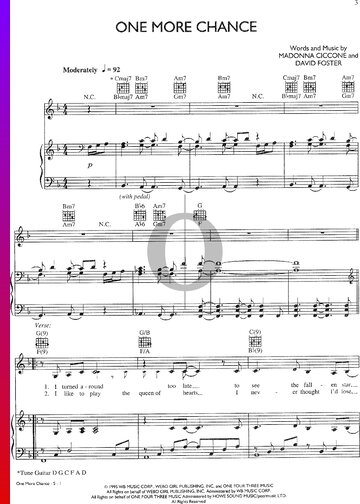 One More Chance Sheet Music