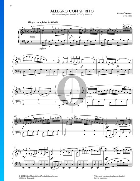 Sonatina in D Major, Op. 36 No. 6