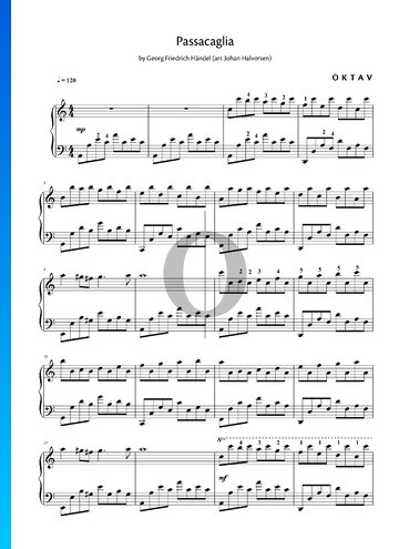 Partition Suite No. 7 en Sol mineur, HWV 432 : Passacaglia