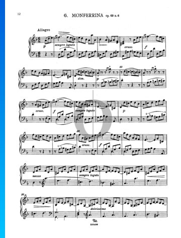 Monferrina in D Minor, Op. 49 No. 6 Spartito