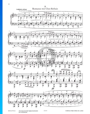 Etude in G Minor: Romanze mit Chor-Refrain, No. 8 bladmuziek