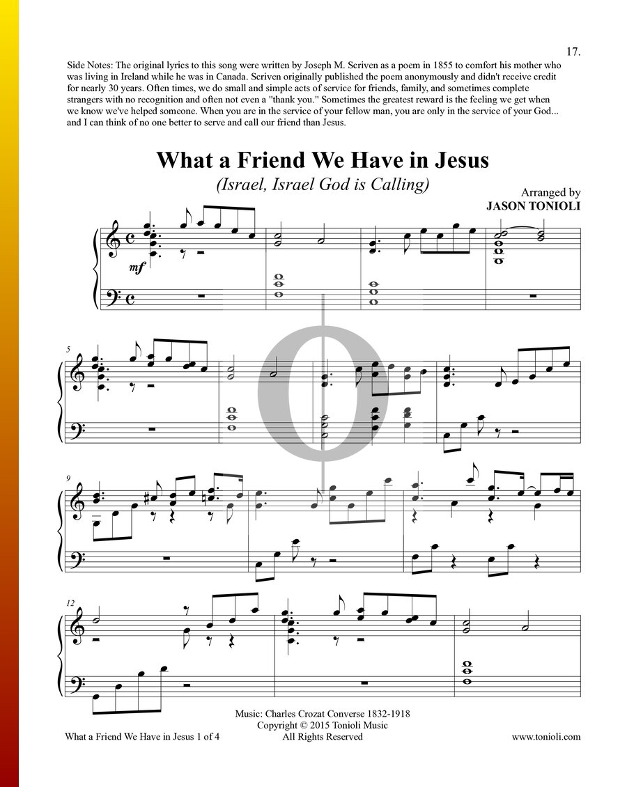 what a friend we have in jesus sheet music free