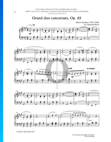 Grand Duo Concertant, Op.85 Spartito