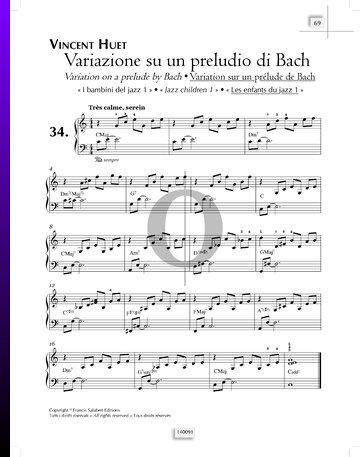 Partition Les enfants du Jazz 1: Variation sur un prélude de Bach