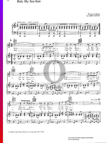 Ride My See-Saw Partitura
