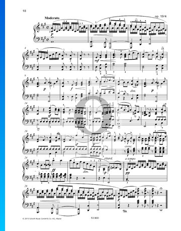 Song Without Words, Op. 19 No. 4 Partitura