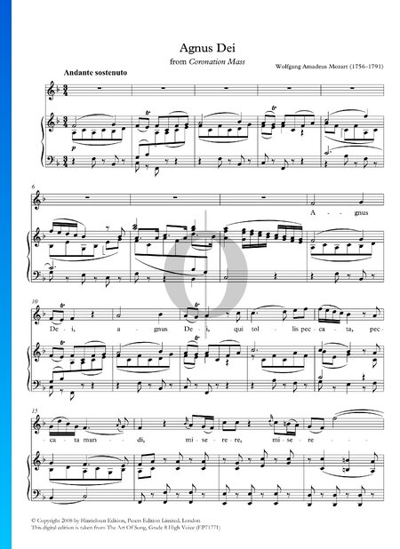 Coronation Mass, K 317: Agnus Dei