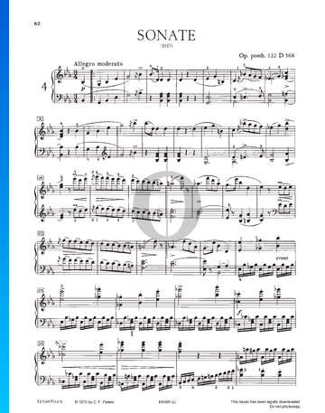 Piano Sonata in E-flat Major, Op. posth. 122 D 568 Partitura