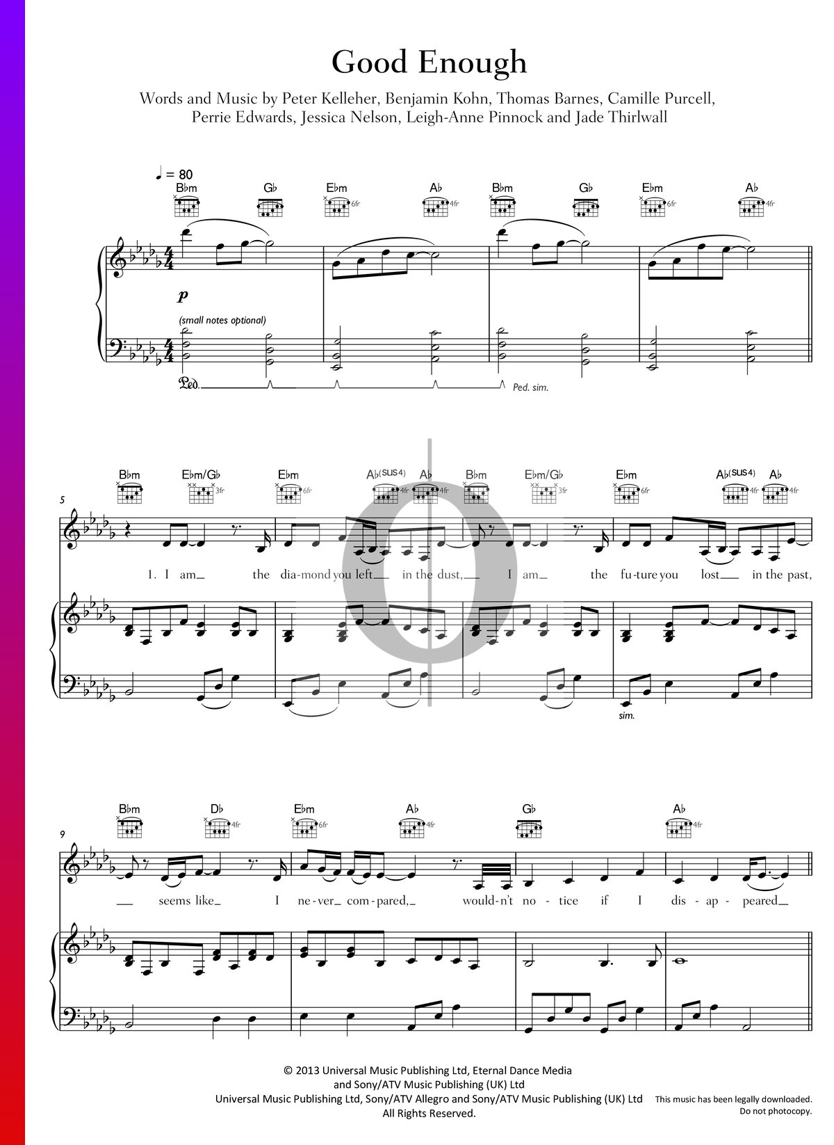 pulgar Emular Una herramienta central que juega un papel importante. Good Enough Partitura » Little Mix (Piano, Voz, Guitarra) | Descarga PDF -  OKTAV
