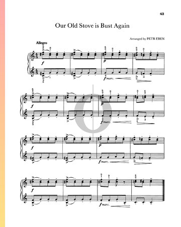 Five Czech Folk Songs: Our Old Stove Is Bust Again bladmuziek