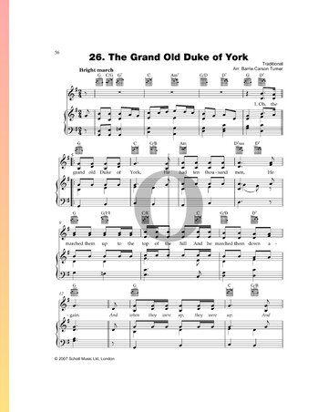 The Grand Old Duke of York Partitura