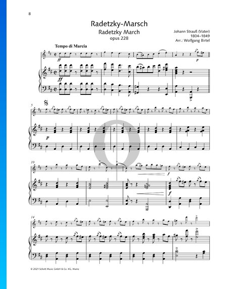 Marche de Radetzky (Marche de l’Armée II, 145), Op. 228