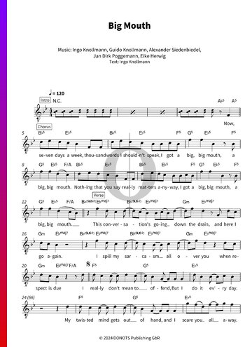 Big Mouth Sheet Music