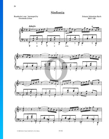 Ich steh mit einem Fuß im Grabe, BWV 156 (Arioso) Musik-Noten