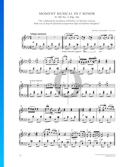 Moment Musical F Minor, Op. 94 No. 3 (D 780)