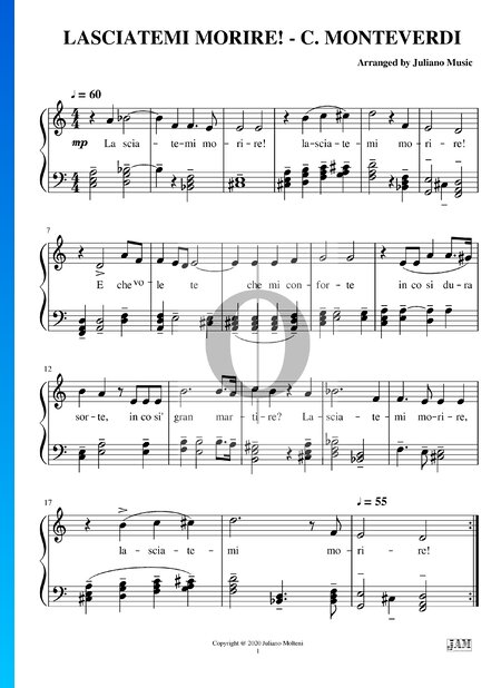 Lasciatemi morire! Sheet Music