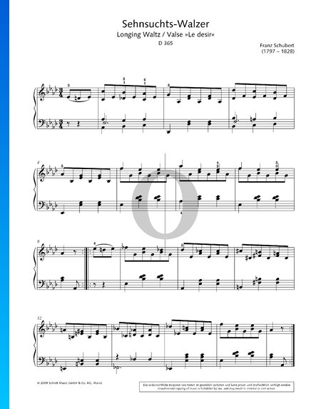 Longing Waltz, Op. 9 No. 2, D 365