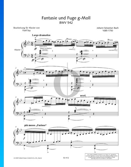 Fantasia and Fugue G Minor, BWV 542