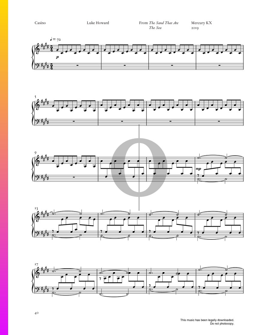 Casino (Luke Howard) Piano Sheet Music - OKTAV