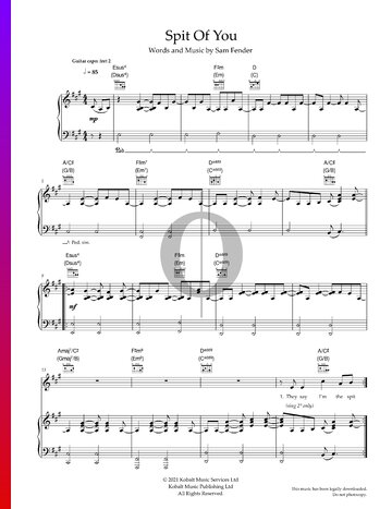 Spit Of You Sheet Music