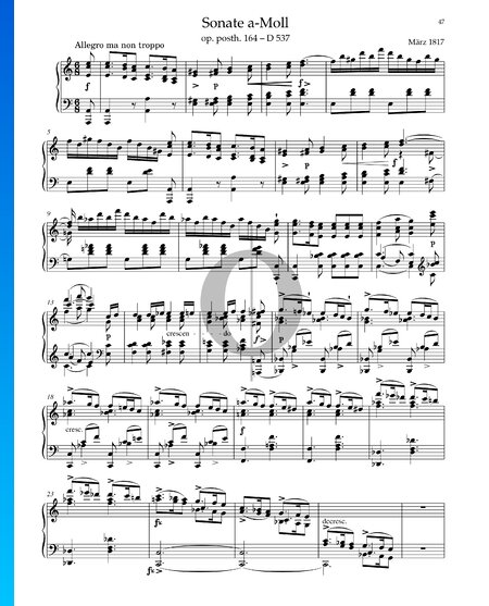 Sonata in A Minor, op. posth. 164 – D 537