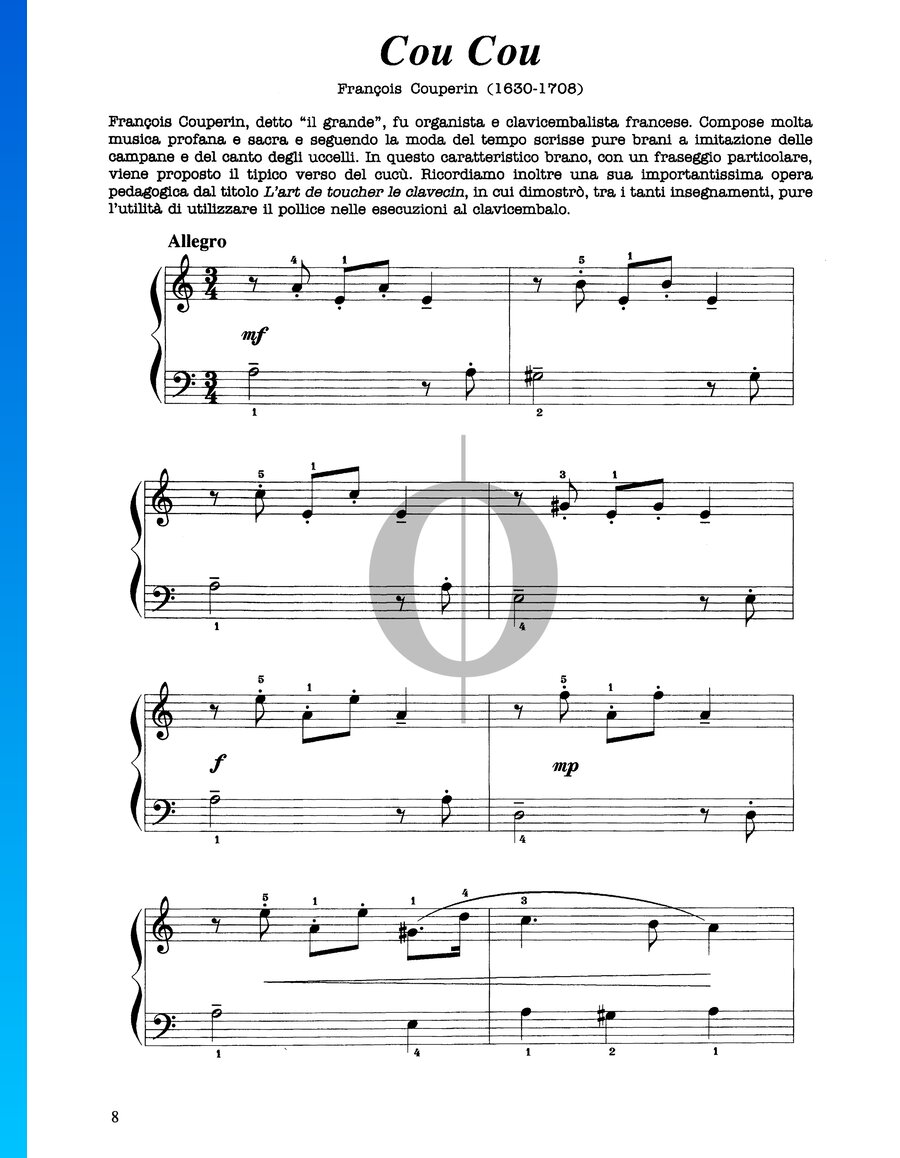 Le Coucou (François Couperin) Piano Sheet Music - OKTAV