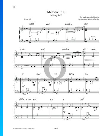 Melody in F (Crossover) Sheet Music