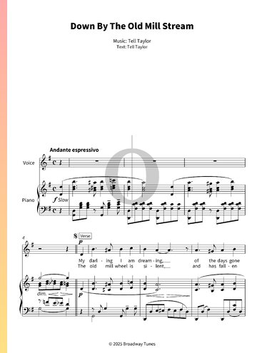 Down By The Old Mill Stream Sheet Music