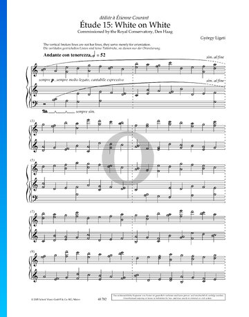 Étude 15: White on White Sheet Music