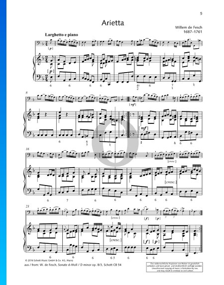 Sonata D Minor, Op. 8 No. 3: 3. Arietta