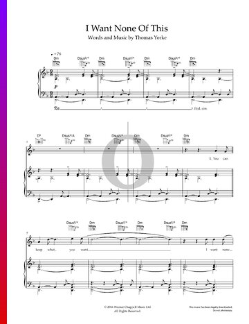 I Want None Of This Sheet Music