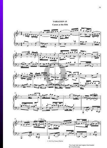 Goldberg Variationen, BWV 988: Variationen 15-20 (Jazz) Musik-Noten