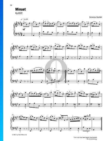 Sonata in A Major, LS 31 K 83: No. 2 Minuetto