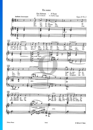 Ein Schwan, Op. 25 No. 2 (En svane) Musik-Noten
