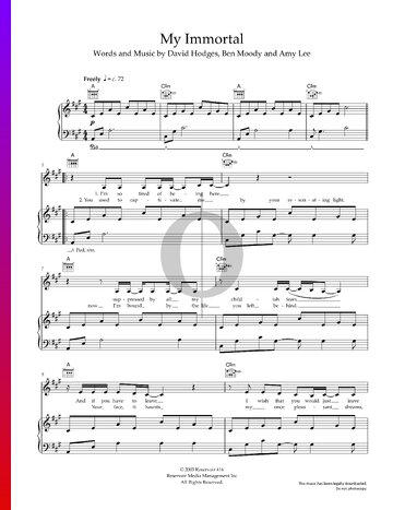 My Immortal Sheet Music